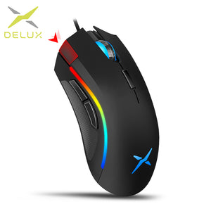 Delux M625 A3050 RGB-Gaming-Maus mit Hintergrundbeleuchtung 4000 DPI 1000 Hz Berichtsrate 7 Programmierbare Tasten USB-Kabel